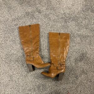 Brown Knee-High Leather Boots